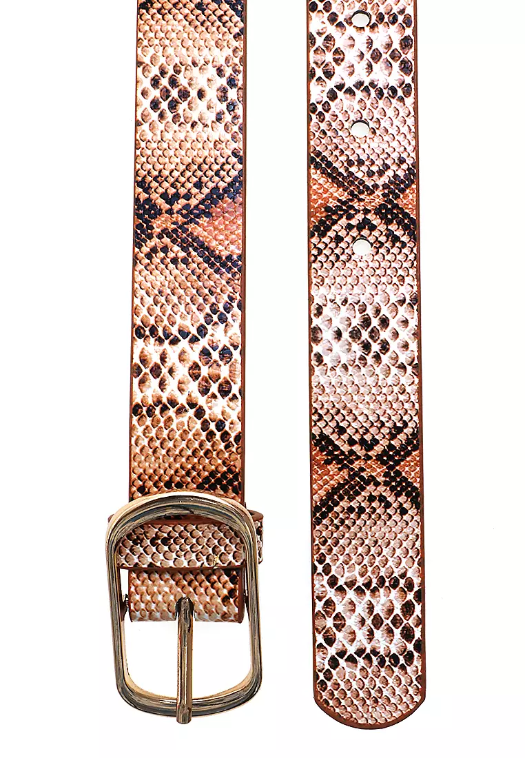 Fern Belt Gesper Ikat Pinggang Wanita Classic Comfortable Motif Snake Material Kulit Leather ORIGINAL - Multycolor