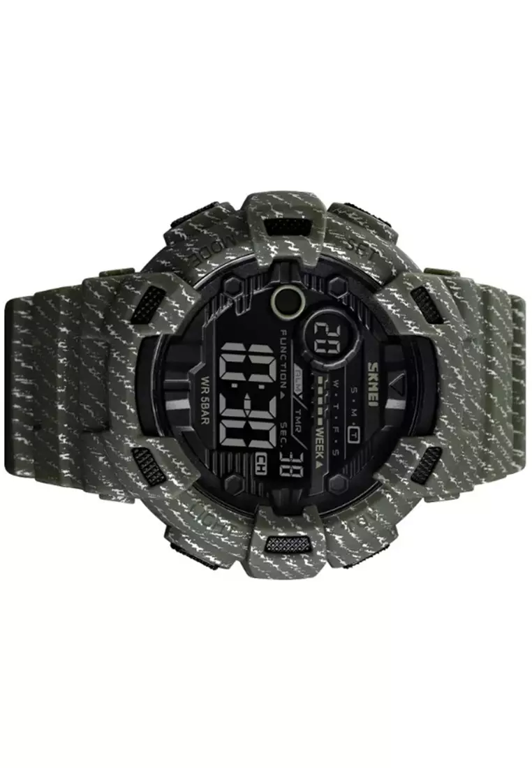 Jam Tangan Casual Digital Outdoor Waterproof Pria Many Function Strap Tali Material PU SS33 ORIGINAL