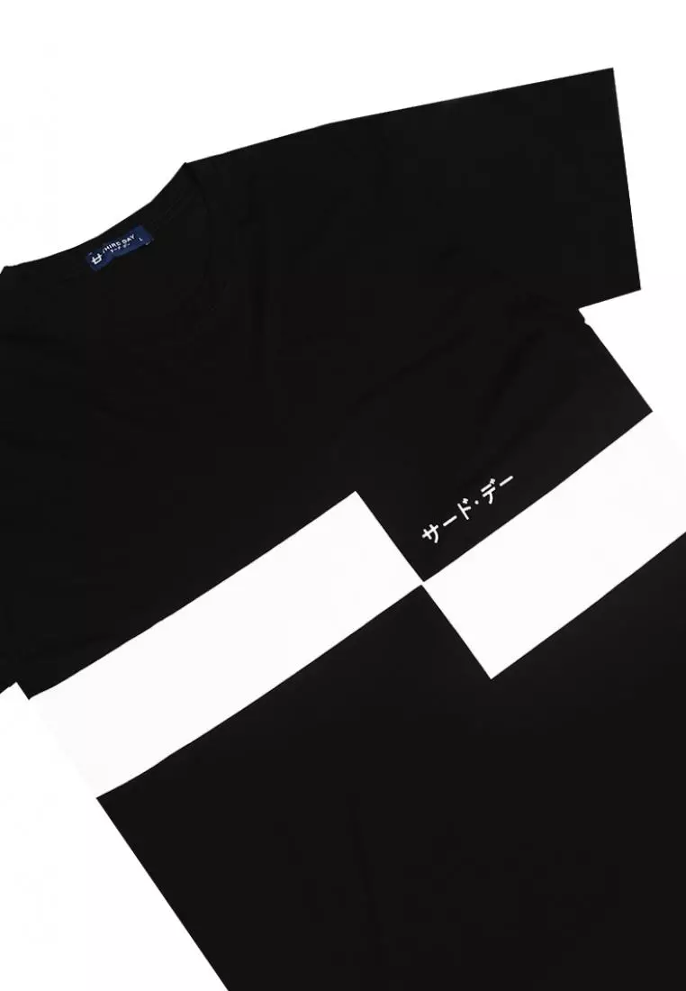 MTI32 Kaos T-Shirt Pria Instacool Gant Chart Katakana Hitam