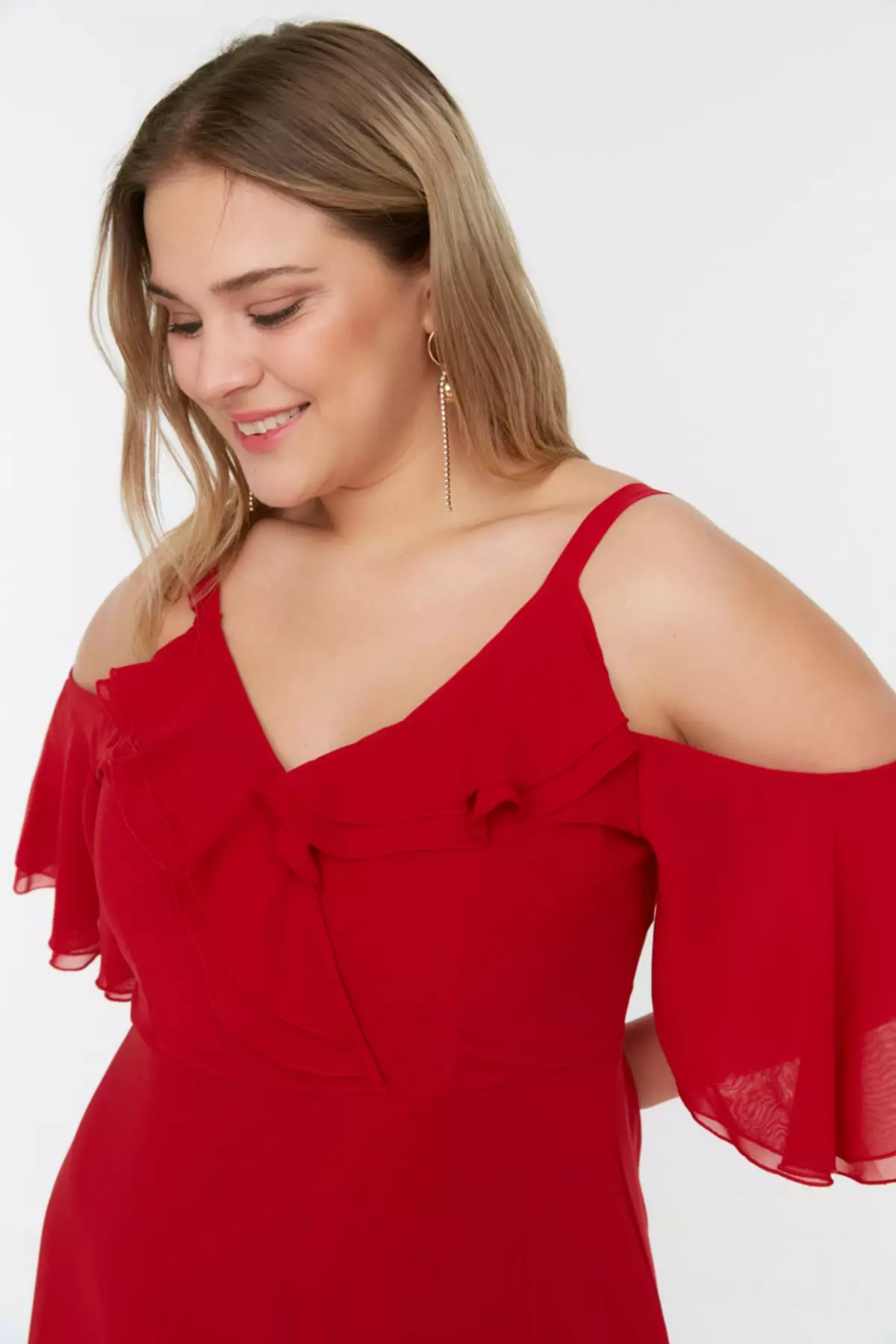 Plus Size Cold Shoulder Maxi Dress