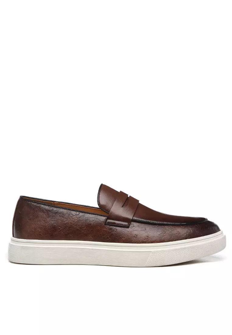Discount on Twenty Eight Shoes  shoes - SKU: Texture Synthetic Leather Penny Loafers WZWH7605