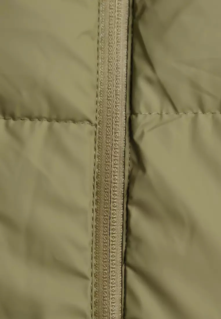 軟橄欖色連帽無袖背心毛衣