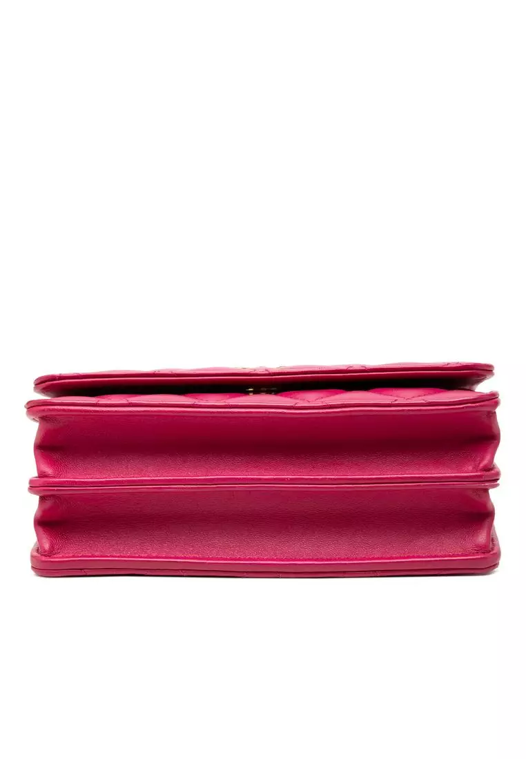 Pre-Loved Chanel Mini Cc Quilted Lambskin Pearl Samba Wallet On Chain