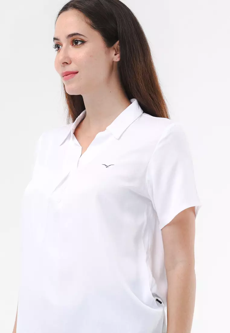 Plain Single Bold Twill Short Sleeve Blouse