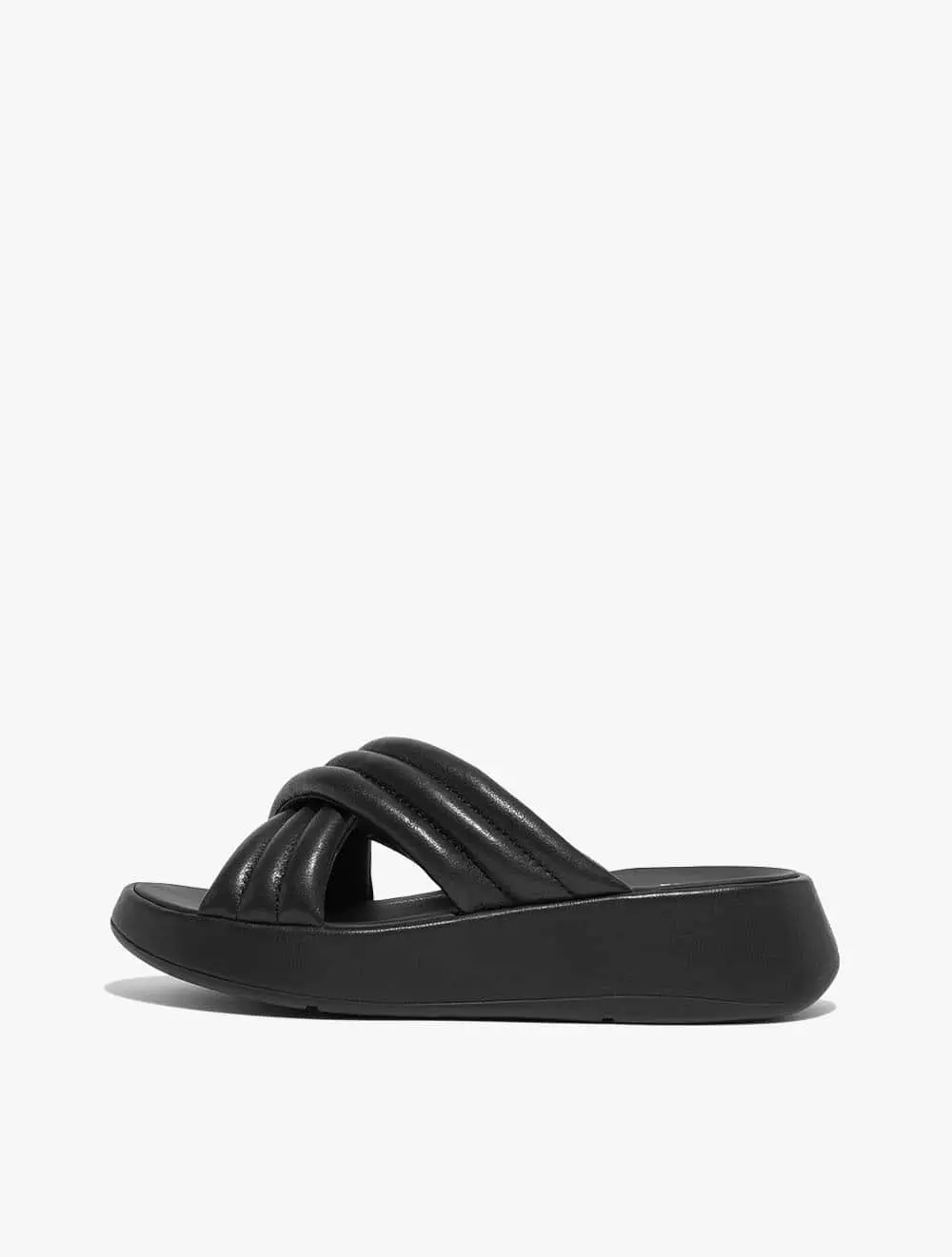 Jual FitFlop Fitflop F-Mode Padded Leather Flatform Cross Slides Gj5 ...