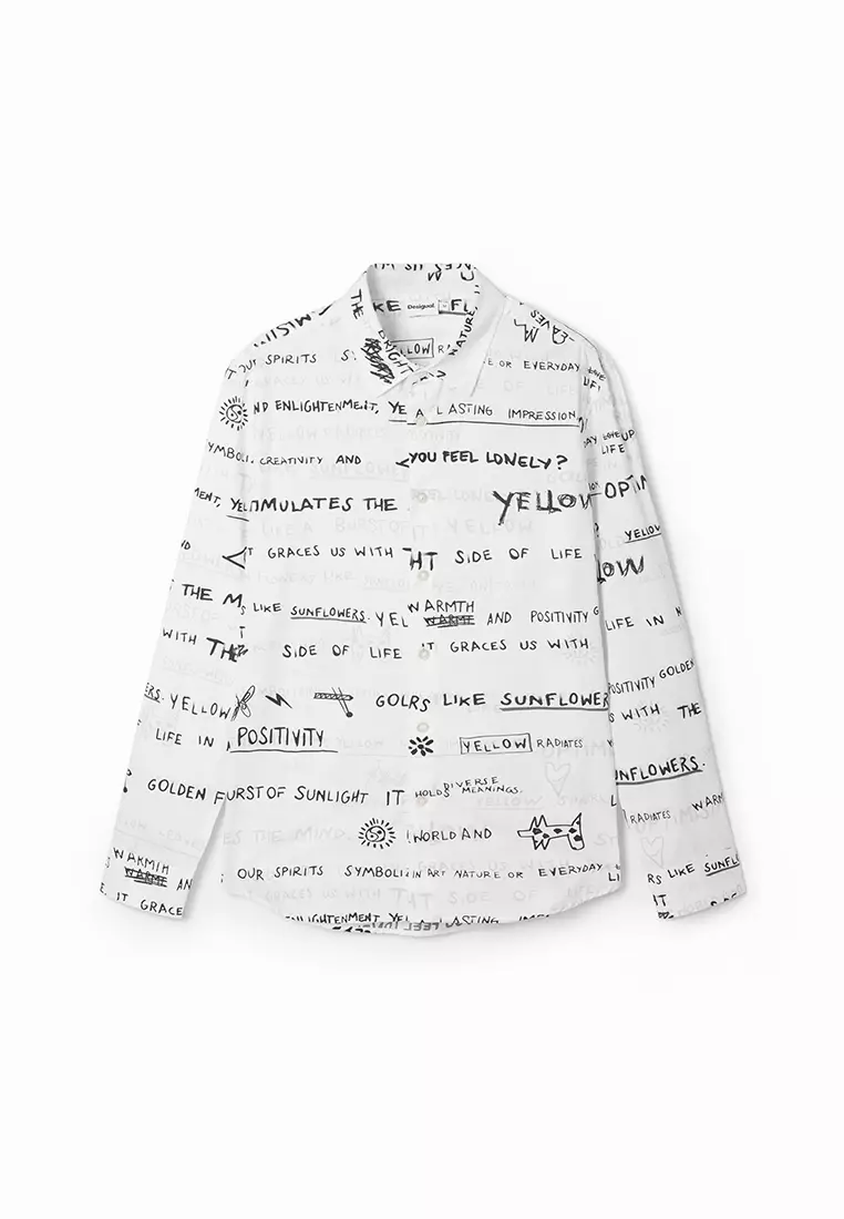 Desigual Man Long-sleeve shirt with lettering.