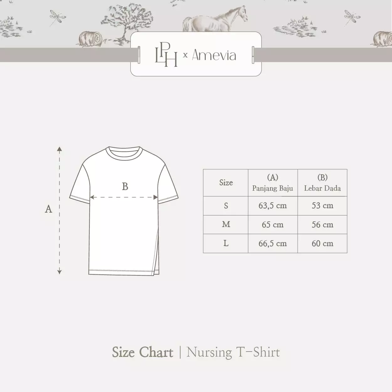 Little Palmerhaus - LPH x AMEVIA Nursing T-Shirt (Kaos Ibu Menyusui) Warm Grey