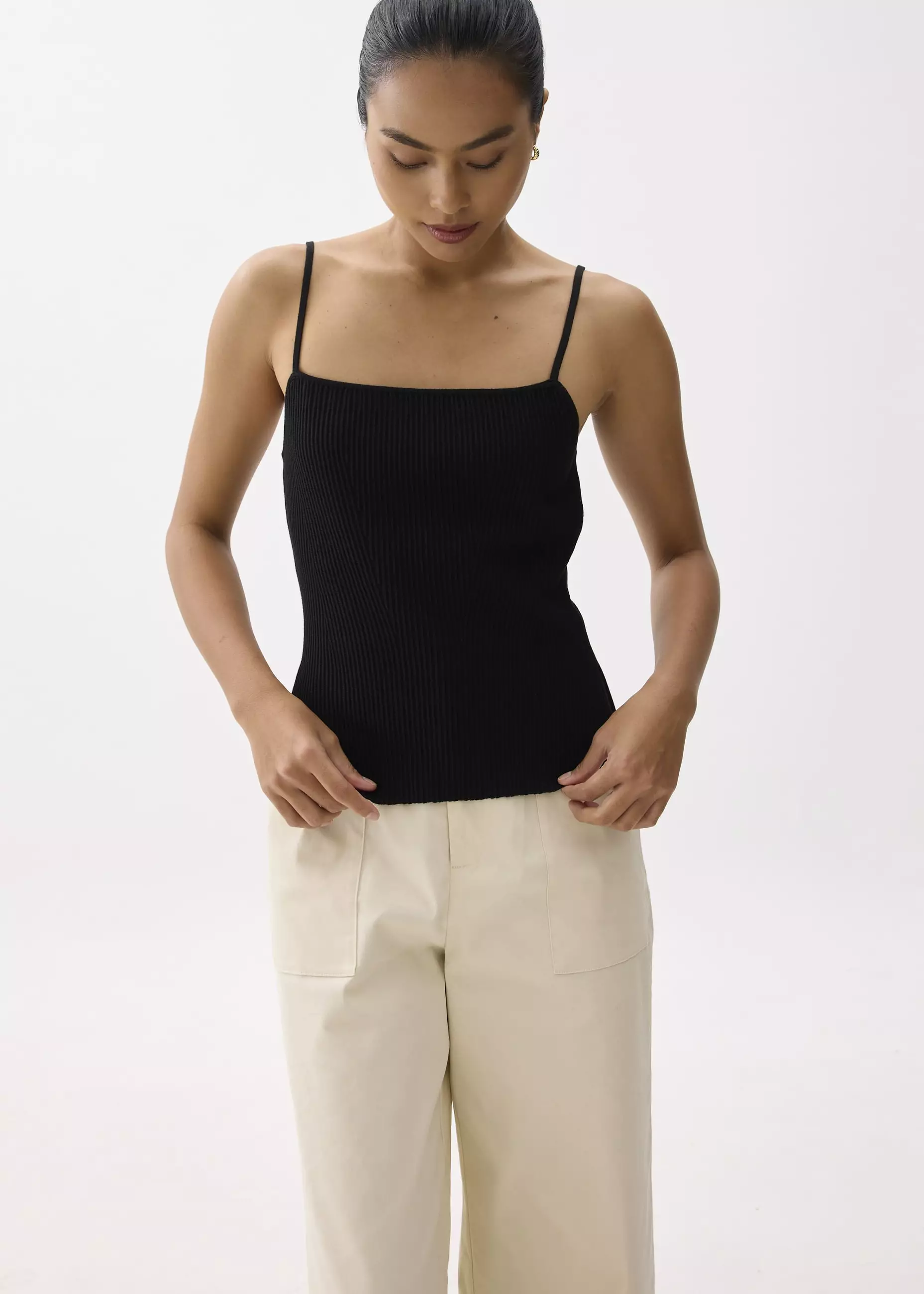 Atasan Wanita - Kendra Contour Knit Camisole Top