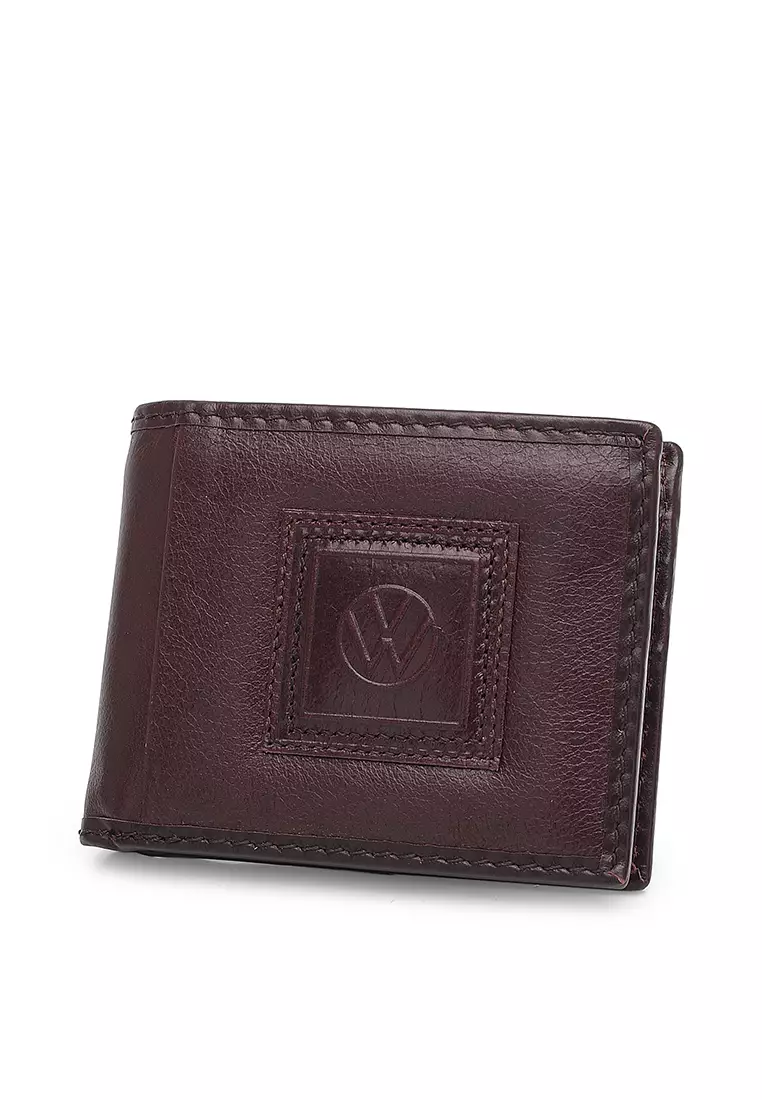 Men's Genuine Leather RFID Short Wallet - Brown