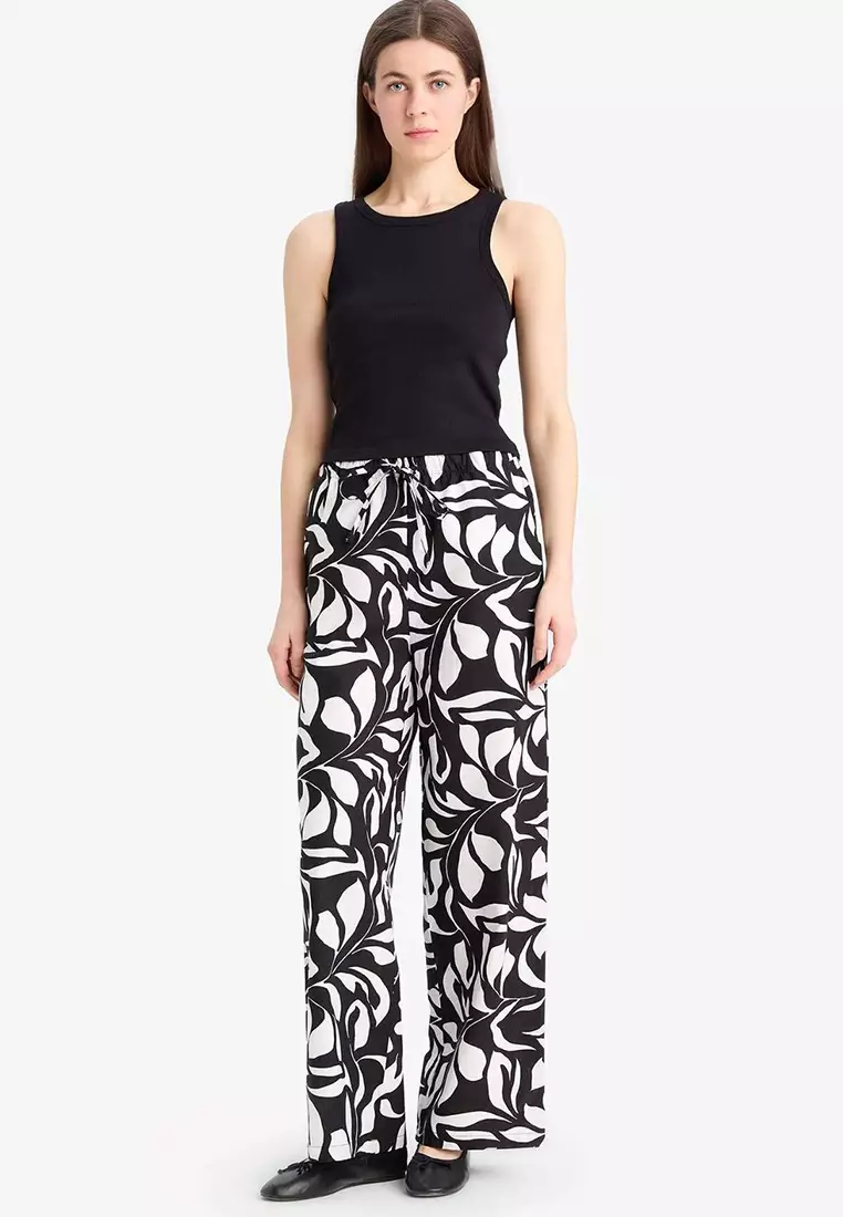 Wide Legs Poplin Long Pants