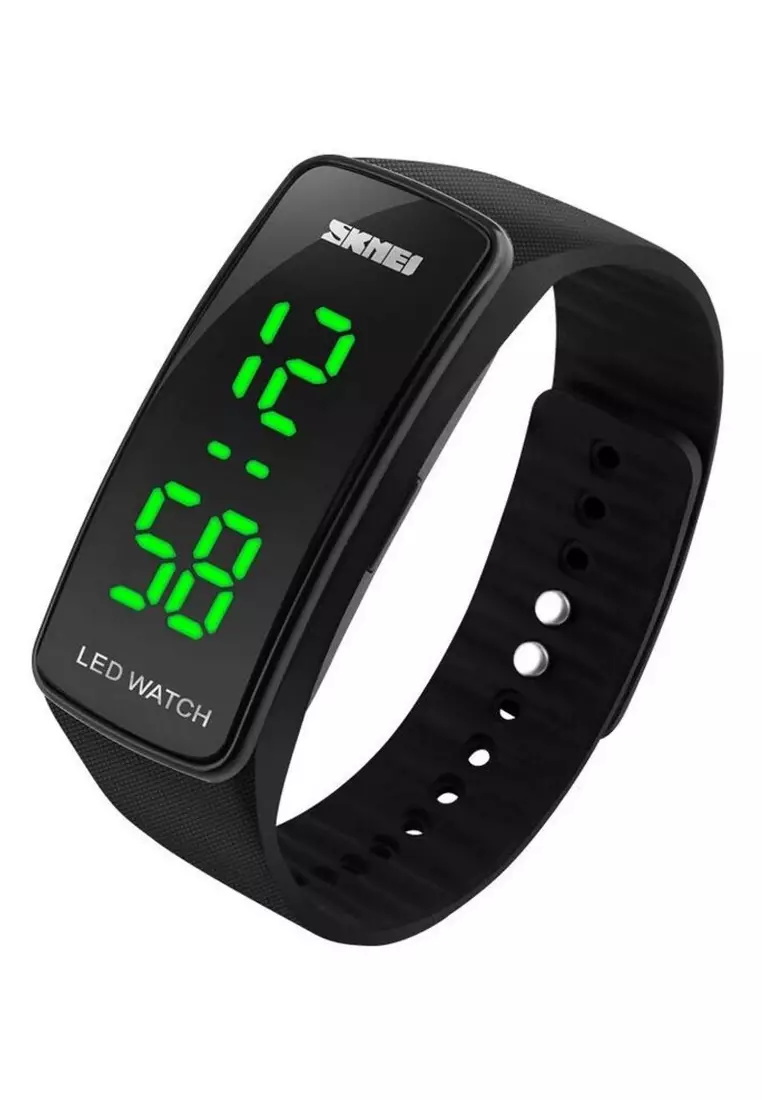 Jam Tangan Kasual Digital Pria LED Waterproof 50m Strap Tali Material Rubber HO07 ORIGINAL