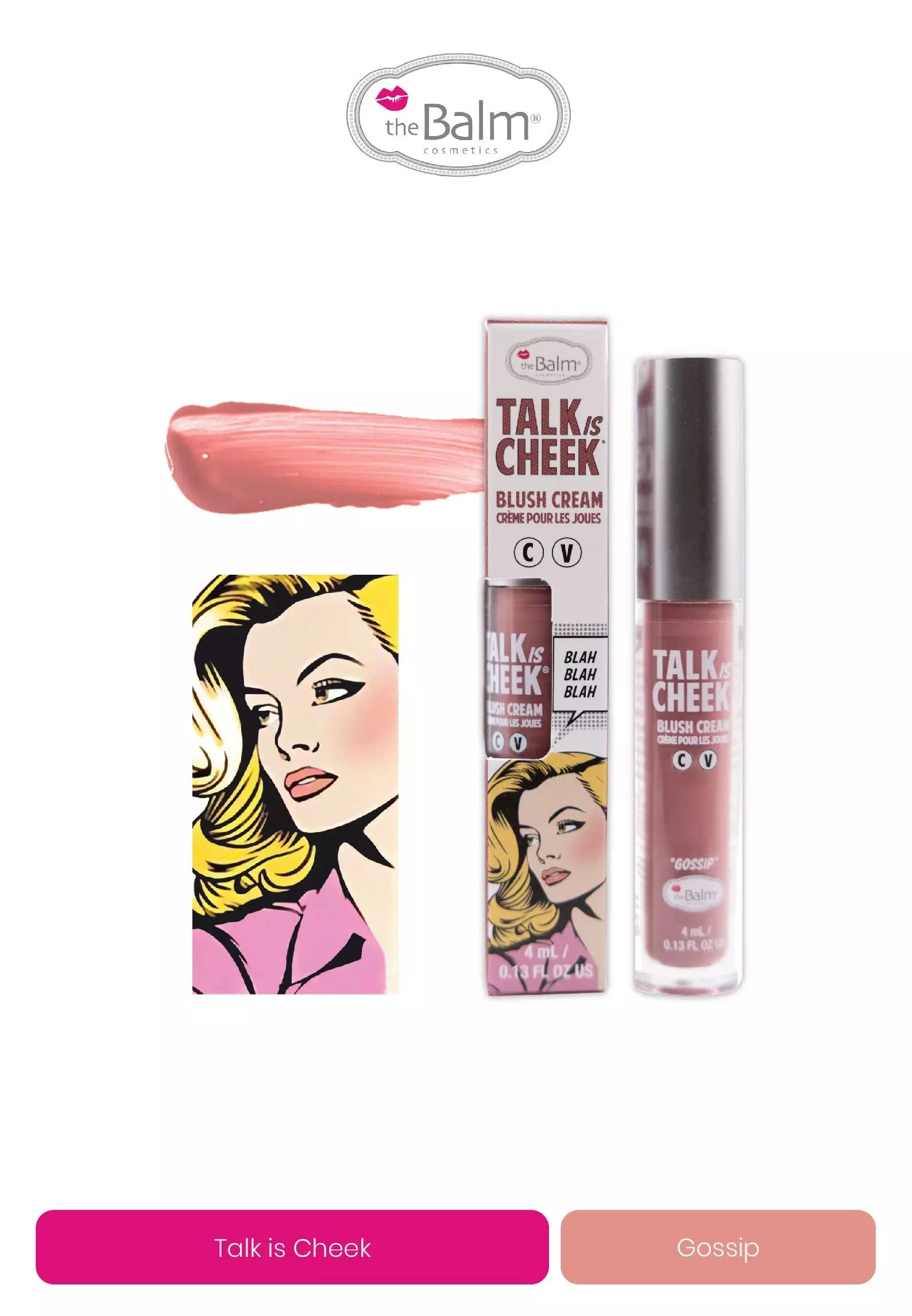 theBalm Talk Is Cheek Cream Blush - Gossip