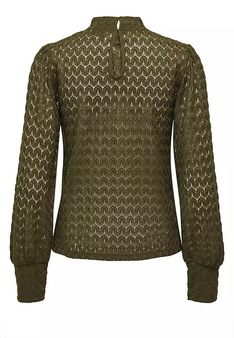 Long Sleeve Lace Jersey Top