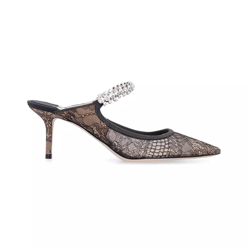 Jual Jimmy Choo Jimmy Choo Bing 65 Metallic Lace with Crystal Strap ...