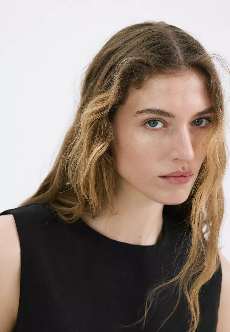 100% Linen Crop Top