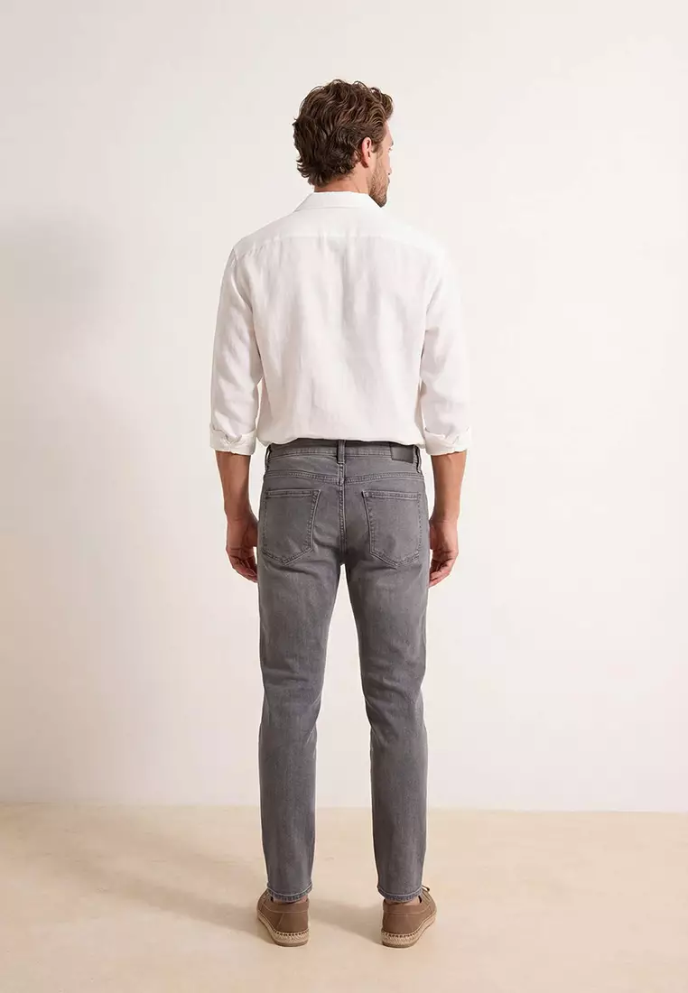 Slim Fit Stretch Fabric Denim Pants Jeans