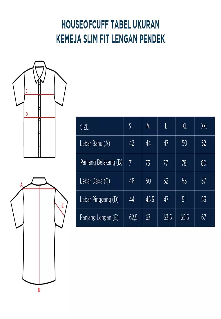 Kemeja kerja slim fit lengan pendek pria kerja Putih houseofcuff
