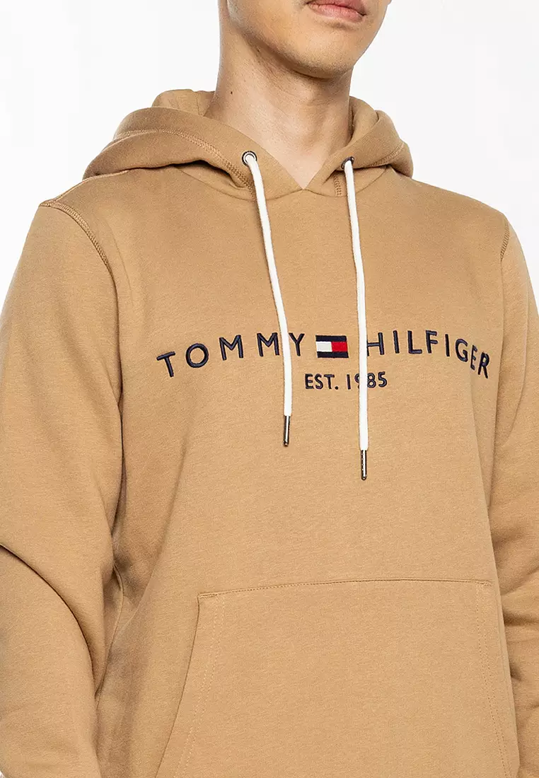 Tommy hilfiger drawstring logo hoodie top