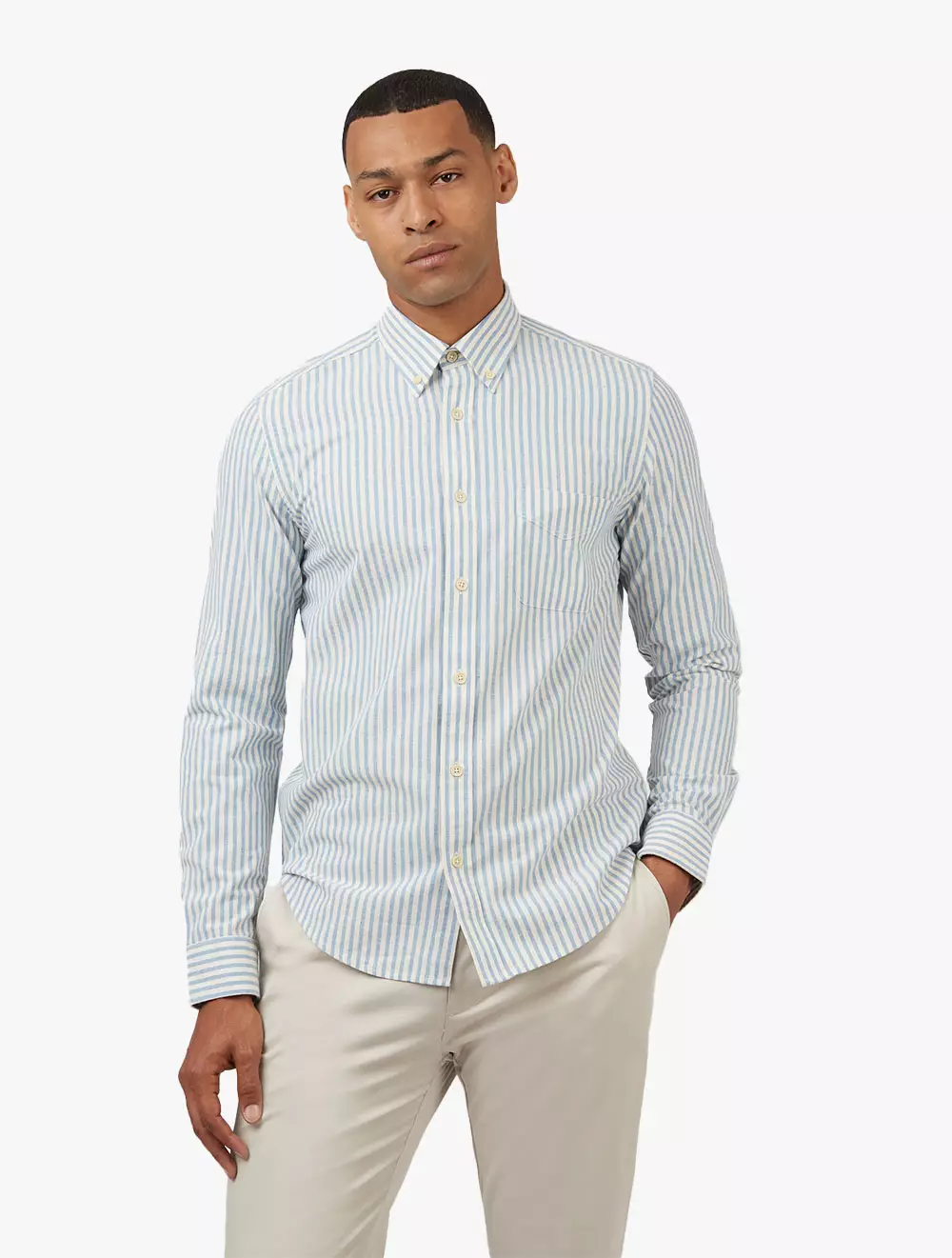 Jual Ben Sherman Ben Sherman - Men Shirts - RECYCLED COTTON OXFORD STR ...