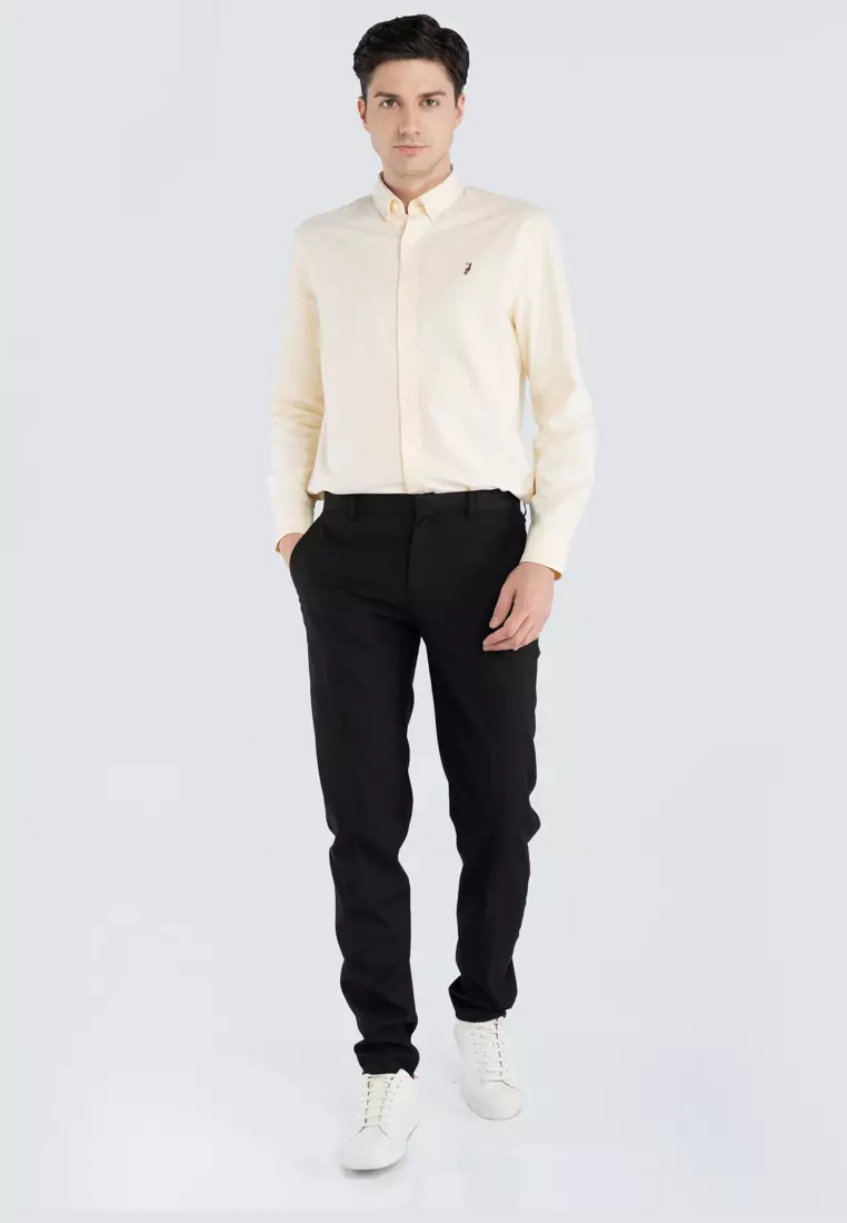 Polo Haus - Men’s Tetoron Rayon Slim Fit Flat Front Formal Slack