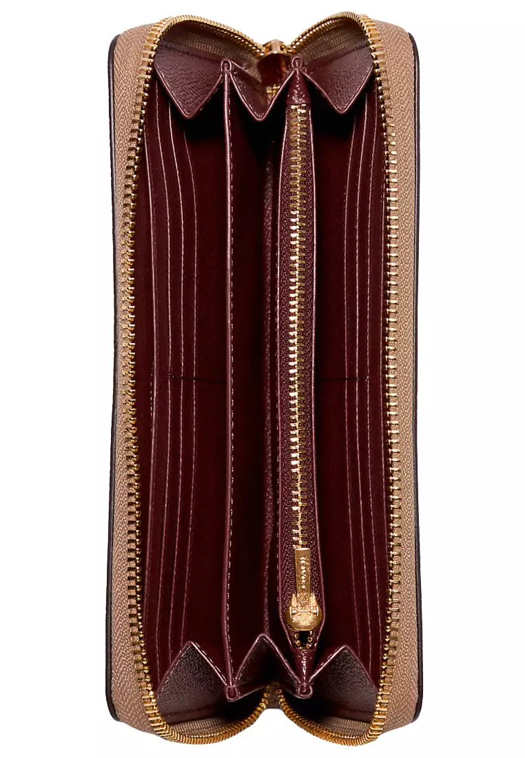 Long Zip Around Wallet in Taupe C4451
