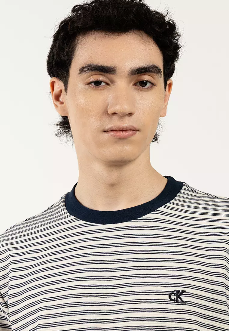 Short Sleeves Striped Ottoman Tee - Calvin Klein Jeans