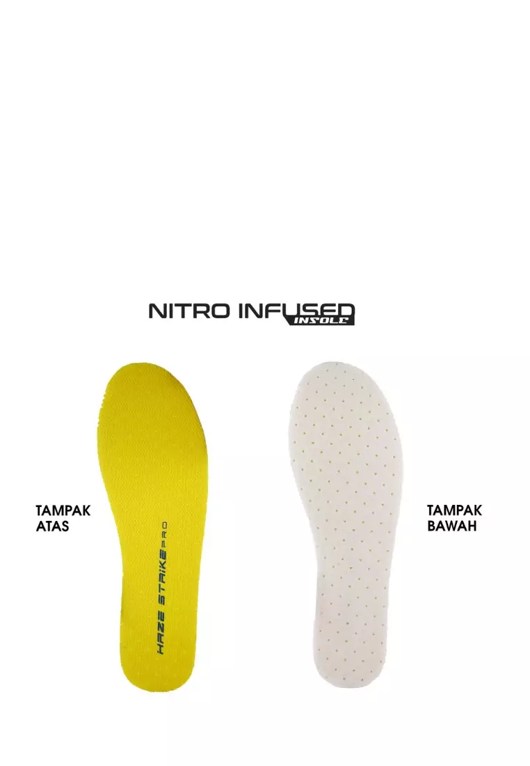 910 Nineten Haze Strike Pro Sepatu Lari - Biru Cyan/Jingga/Kuning