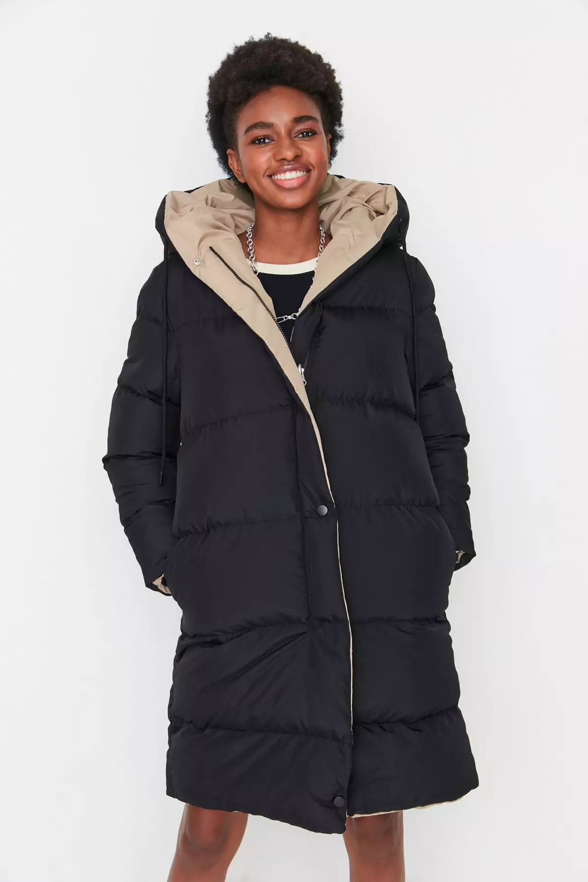 Reversible Long Puffer Coat