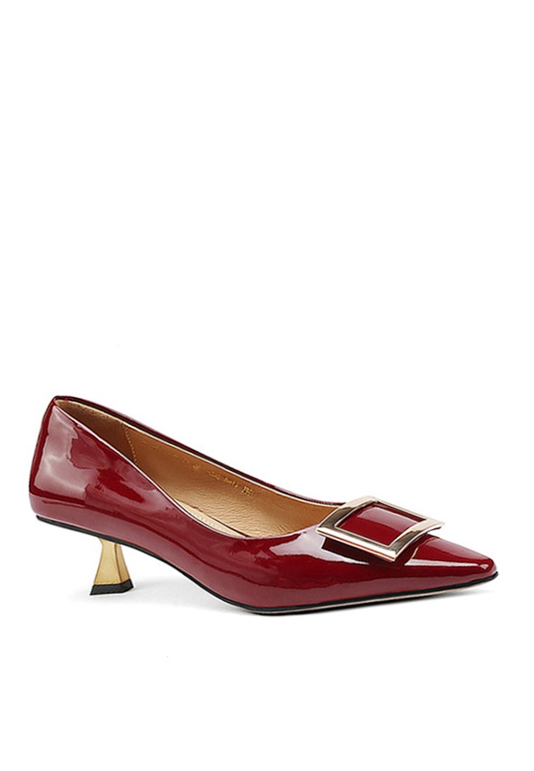 VANSA Patent Cow Leather Buckle Pumps VSW-H02216056