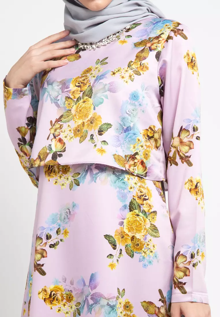 Nane Maxi Dress In Lavender Print