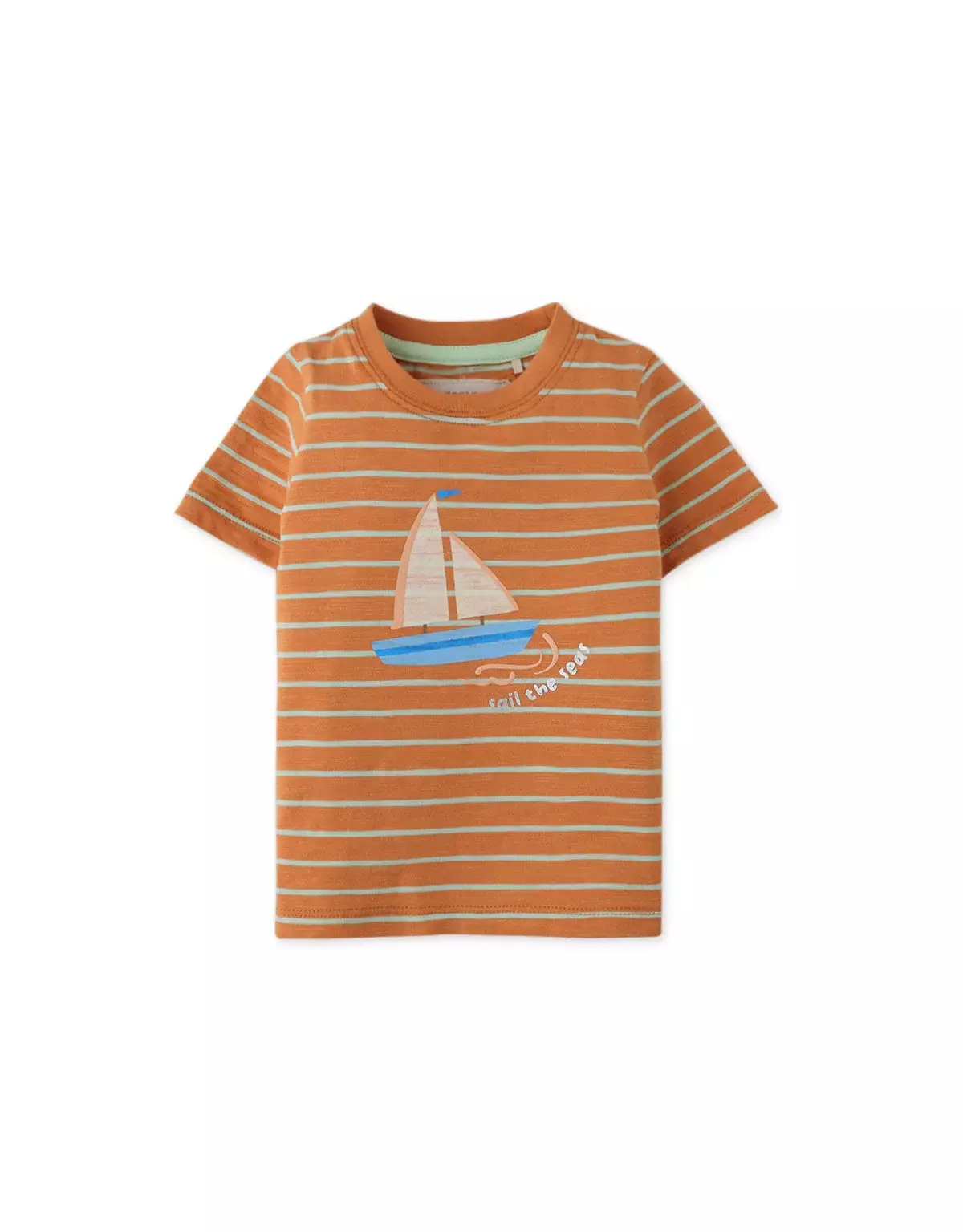 Gingersnaps Baby Amalfi Crush Stripe T-Shirt Orange - Kaos Bayi Laki-laki (Orange)