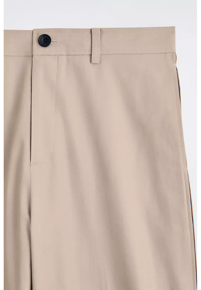 COTTON RELAXED-FIT STRAIGHT-LEG TROUSERS