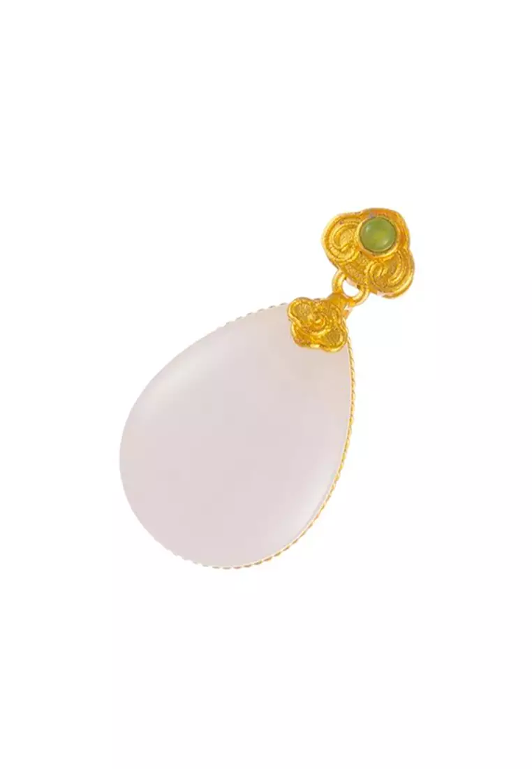 LITZ 999 (24K) Gold and Jade Pendant P164