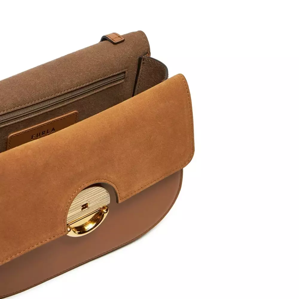 Sfera Crossbody S Suede Leather Brandy