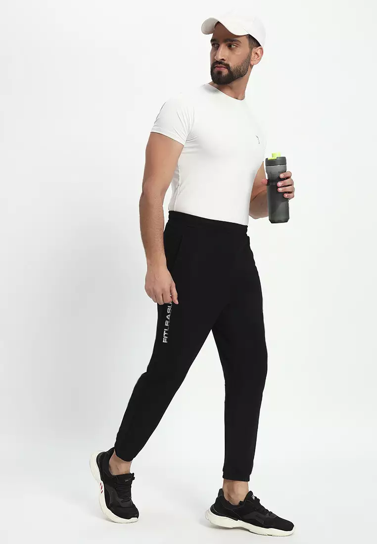 Men's Graphic Training/Gym Black Jogger Pants