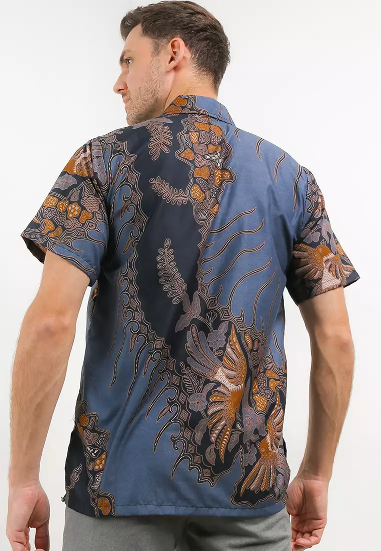 Kenari Kemeja Batik Exclusive Premium Pria Casual Modern Lengan Pendek