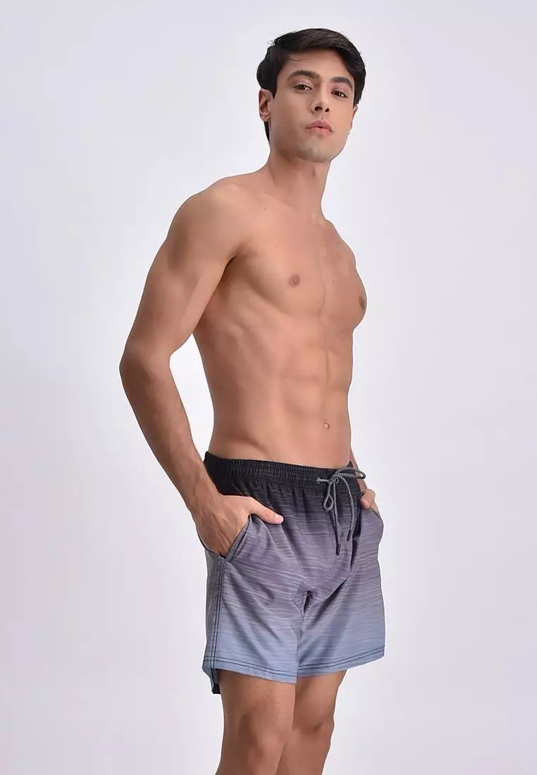 Bench long length swim shorts in grey camo