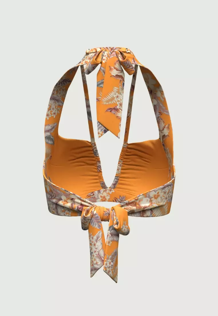 Desert Tropics Yellow Halter Bikini Top