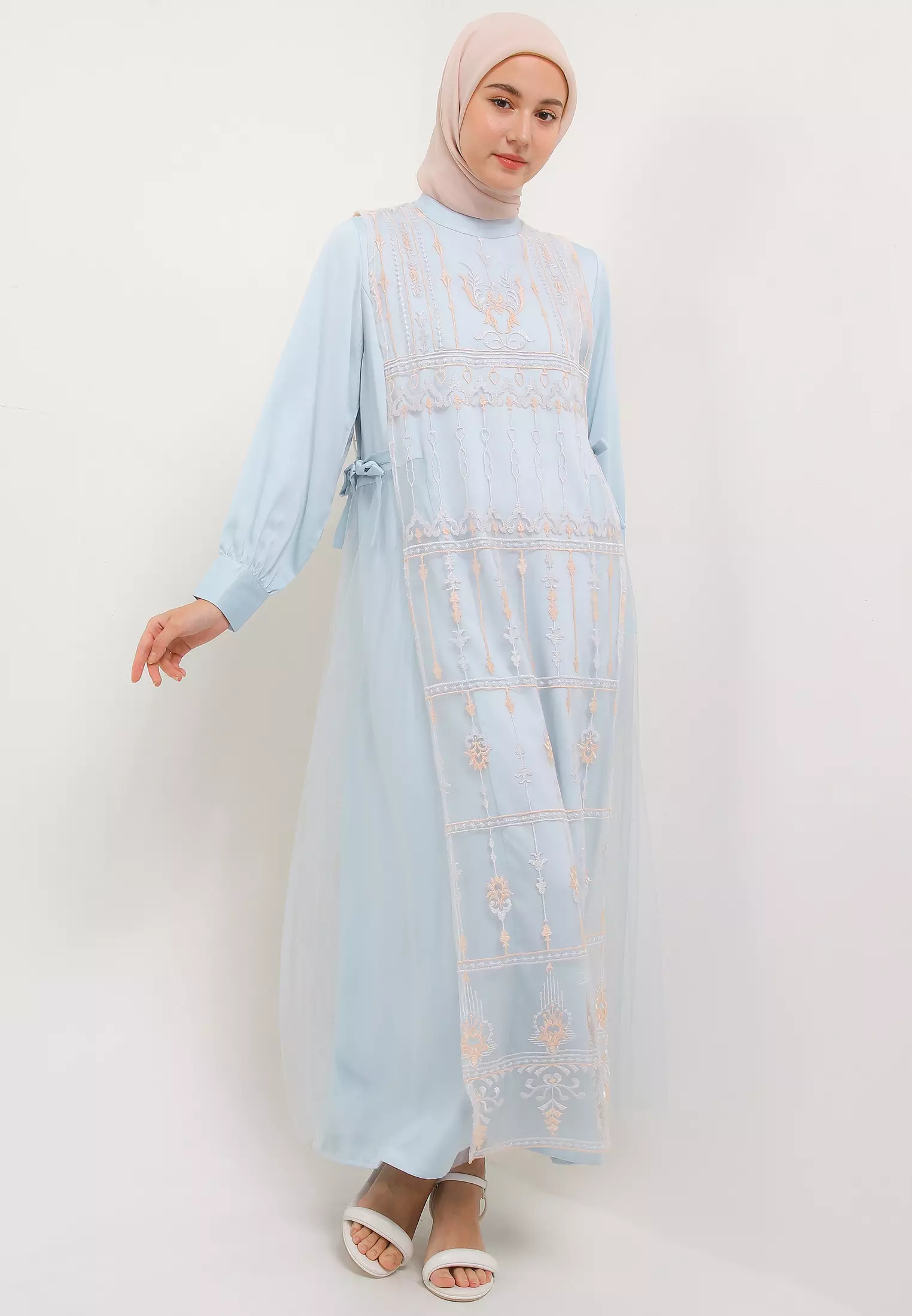 MFMW Syahzain Dress Gamis Brukat Blue