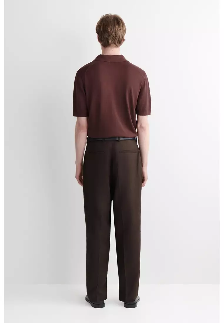 RELAXED LINEN TAPERED TROUSERS