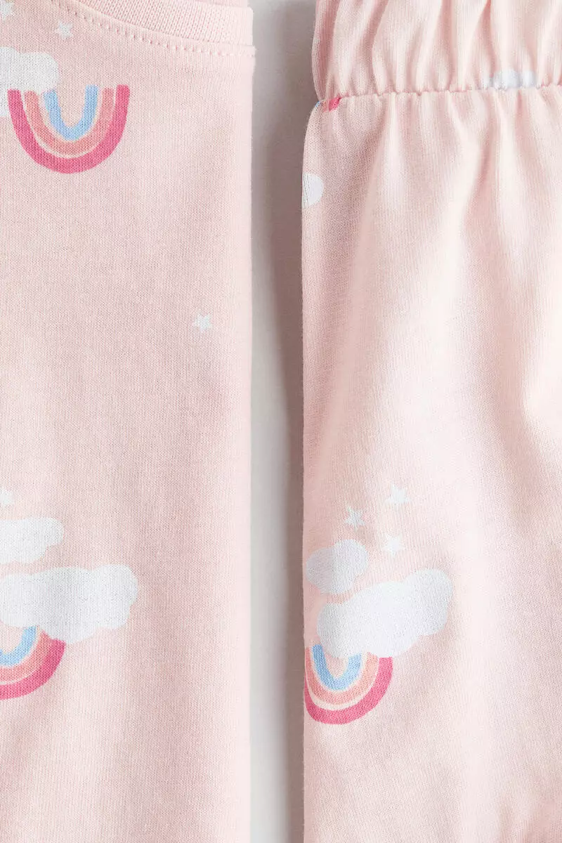 Frill-trimmed printed pyjamas