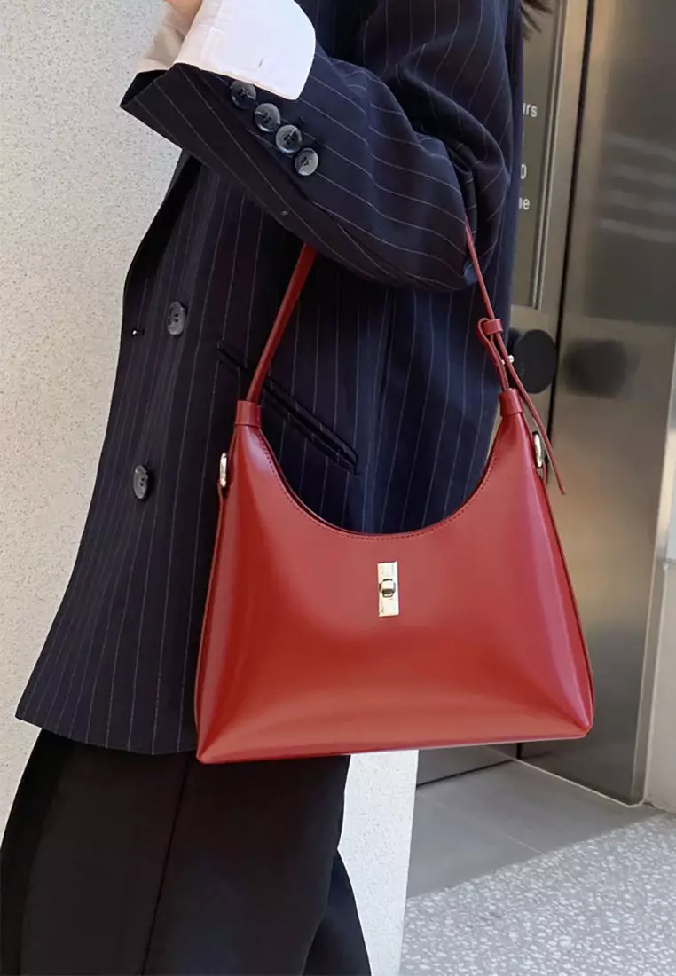 Women's Classic Cowhide Leather 2-Ways Crossbody Bags Axillary Bags