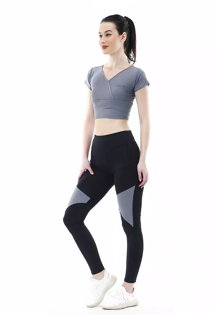 Jovita One Set Atasan Bawahan Baju Senam Aerobik Relaxed Fit - Abu