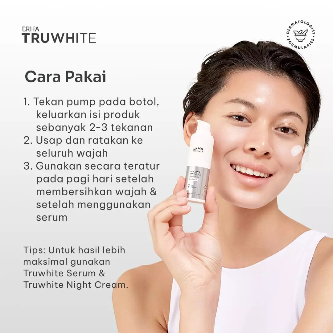 ERHA Truwhite Arbutin & Panthenol Brightening Day Cream 30G - Krim Pencerah Wajah