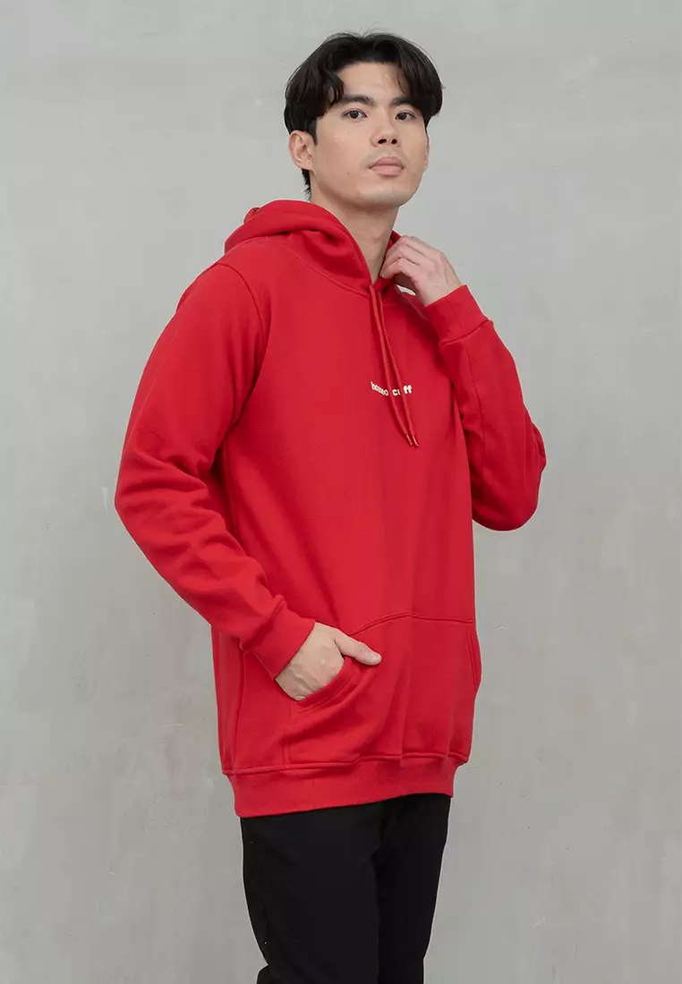 Houseofcuff Jaket Jumper Hoodie Tebal Premium Glow In The Dark Merah Maroon