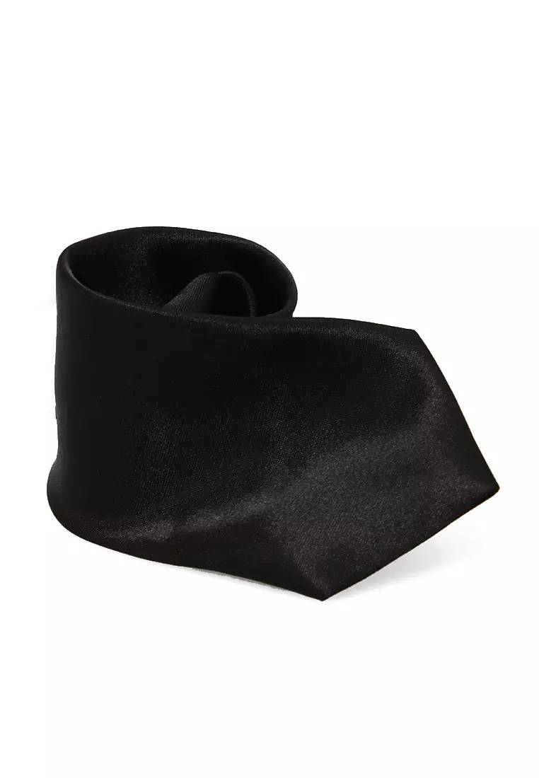 Deborah Aksesoris Fashion Dasi Instan Anak Pria Motif Polos Child Tie Material Satin ORIGINAL - Black