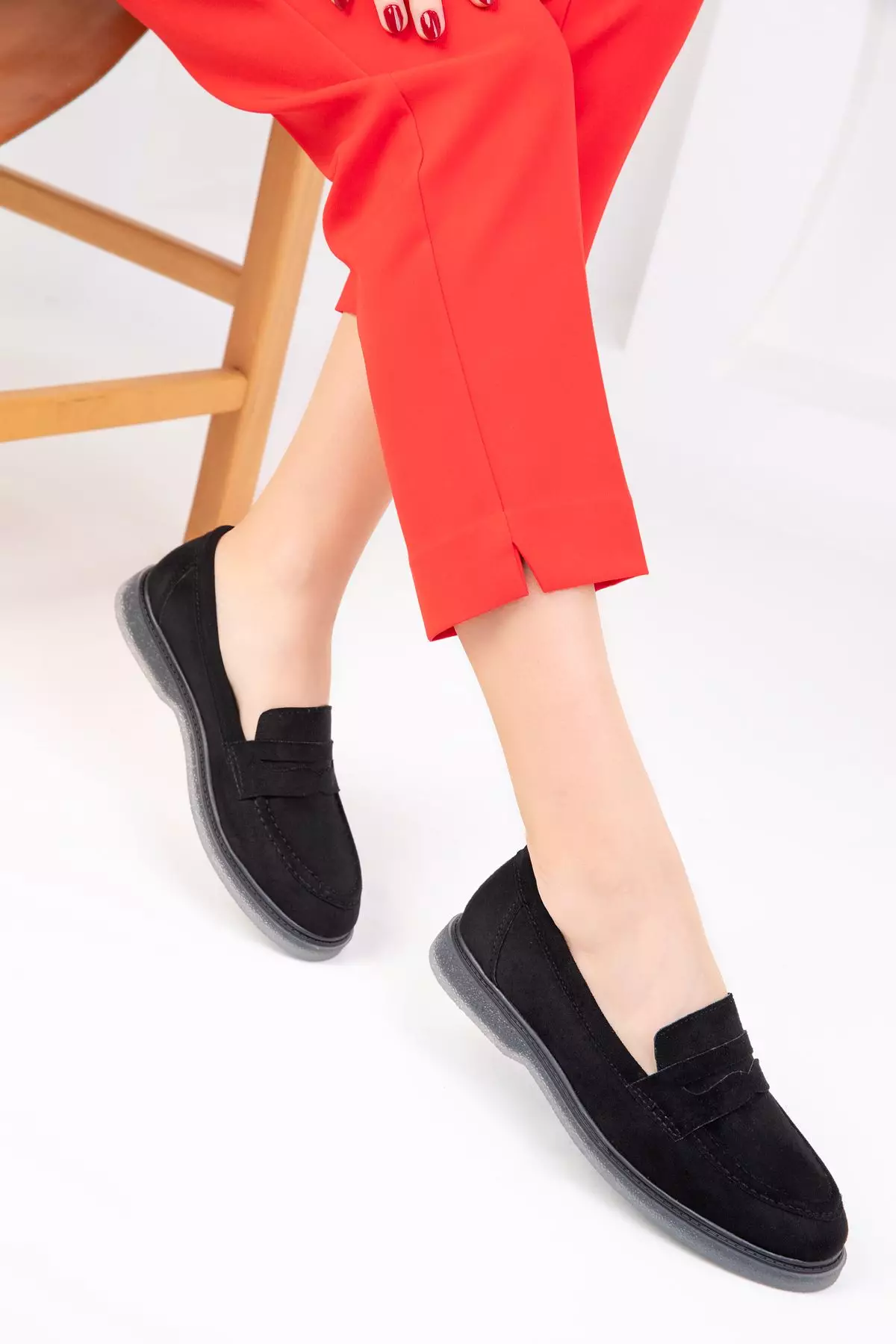 Discount on Soho  shoes - SKU: Black Suede Loafers