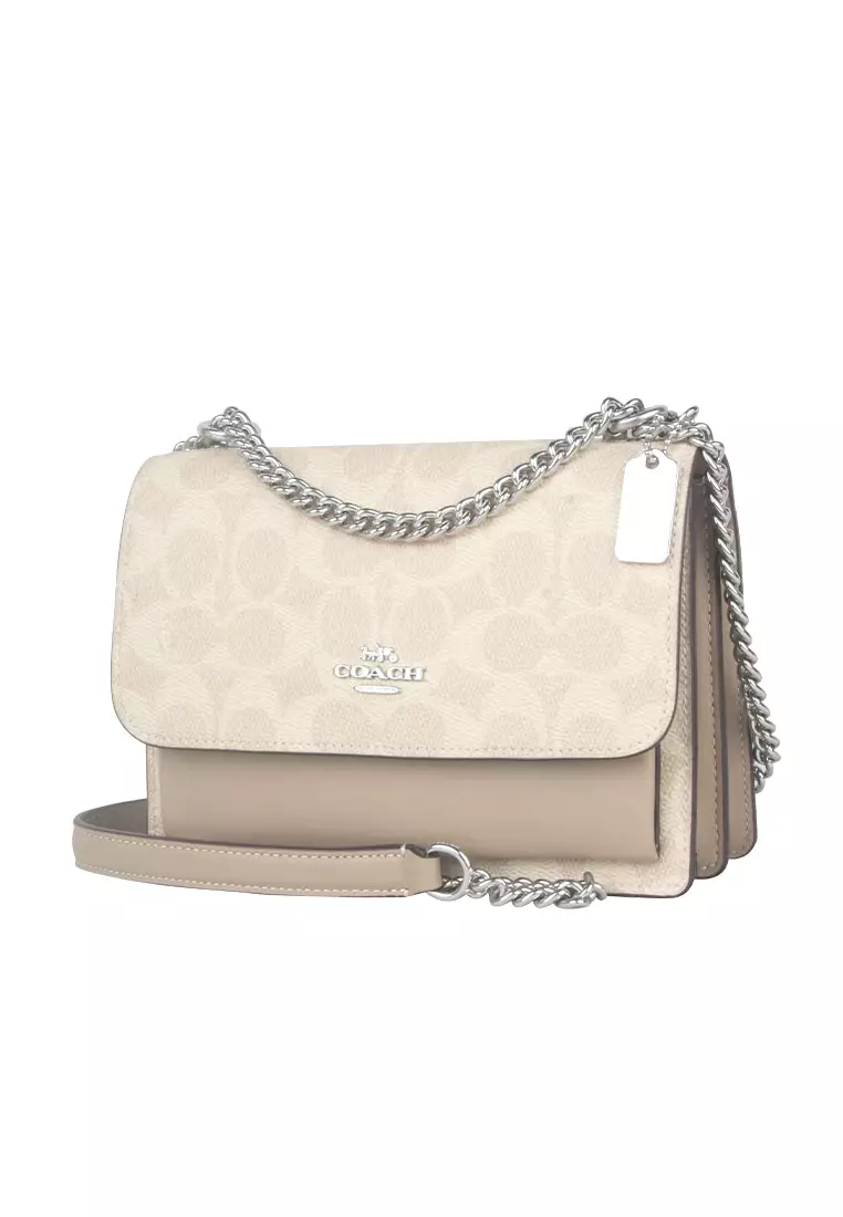 Mini Klare Crossbody Bag In Signature Canvas Sand Taupe CW206