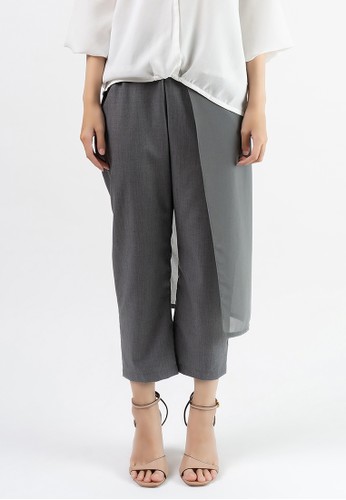 Anyday & More grey LADYLIKE TROUSERS Grey with Grey Layer EEFBCAA5FA62D5GS_1