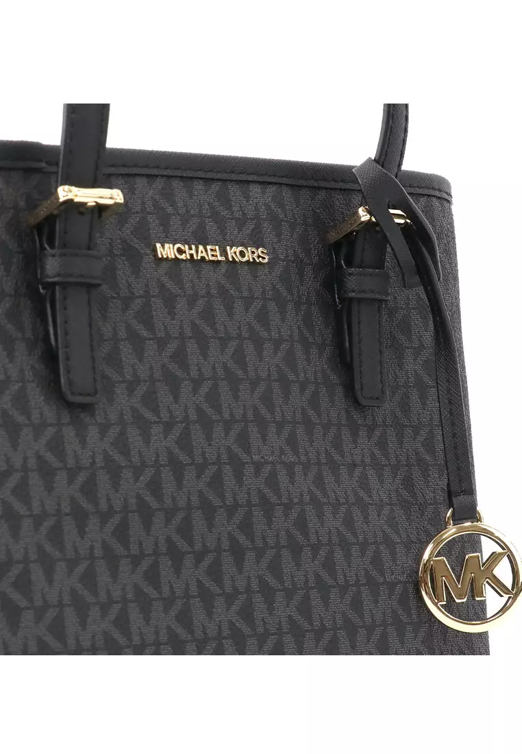 Jet Set Travel Extra-Small Logo Top-Zip Tote Bag - Black